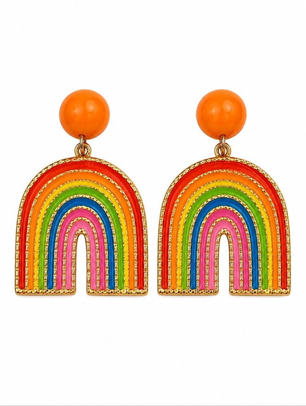 Vintage 1980s Colorful Acrylic Glitter Rainbow Festival Dangle Post Earrings